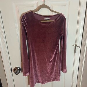Berry colored velvet dress